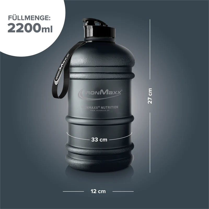Water Gallon (2200ml) - Matt Solid Deep Black