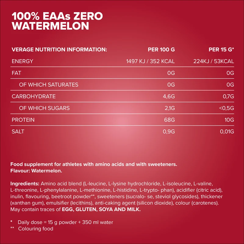 100% EAAs Zero (500g) - Wassermelone