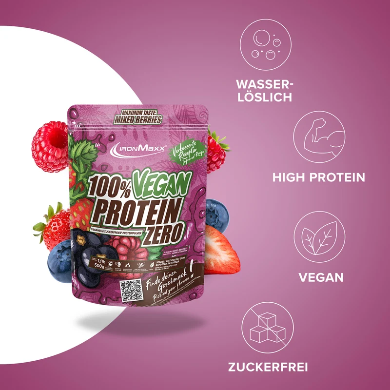100% Vegan Protein Zero (500g) - Mixed Berries