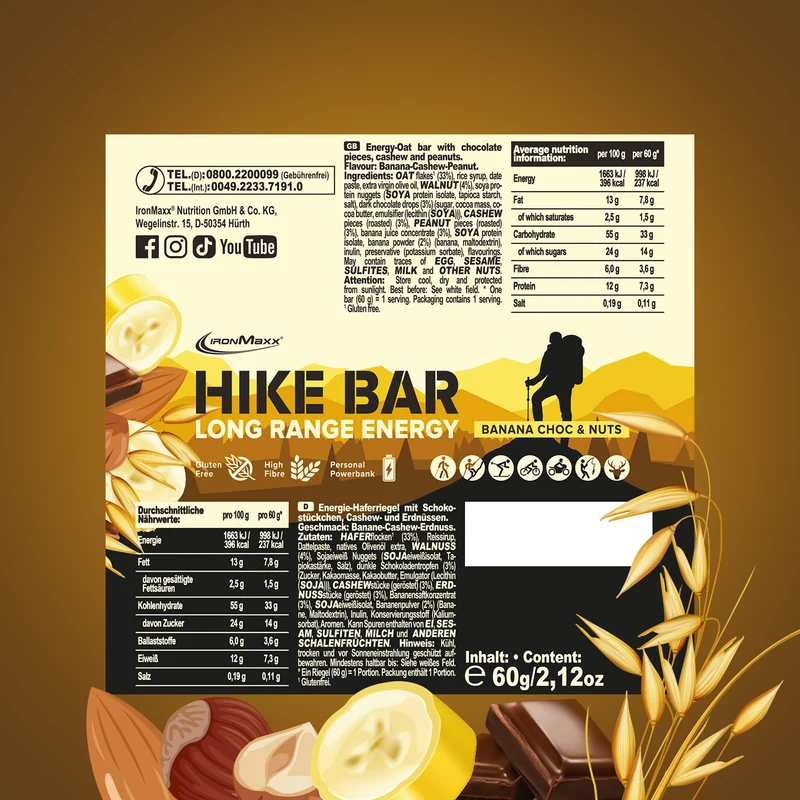 Hike Bar (12x60g) - Banana Choc & Nuts