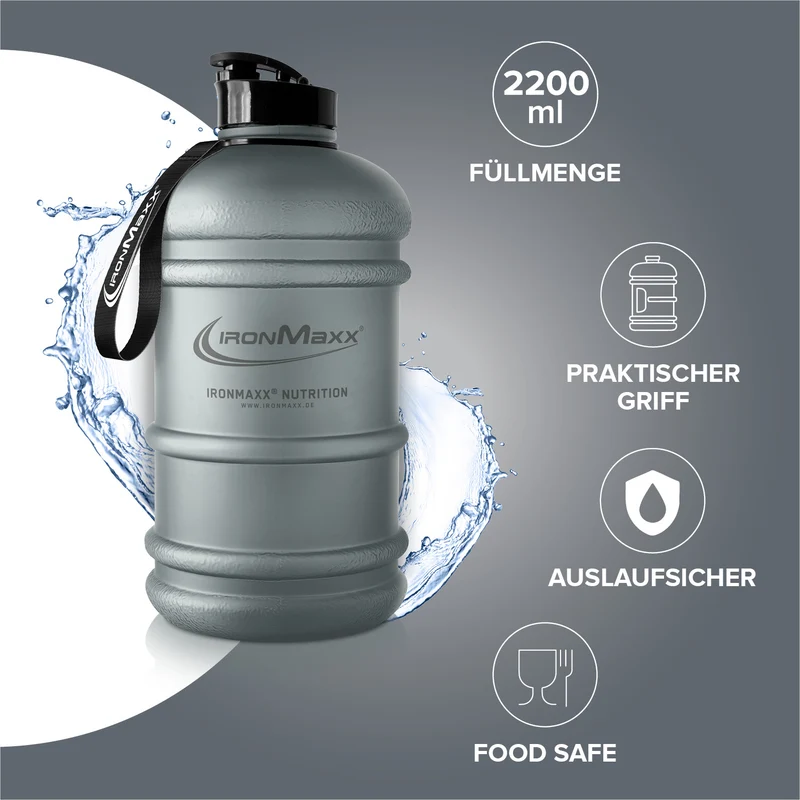 Water Gallon (2200ml) - Matt Transparent Frosted Ash Grey