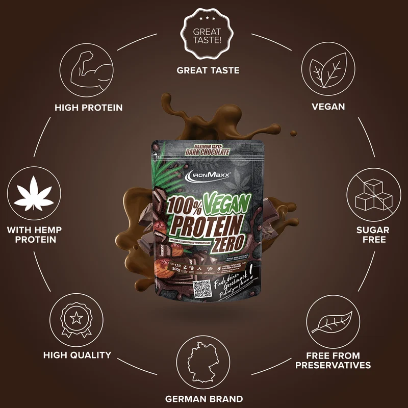 100% Vegan Protein Zero (500g) - Dark Chocolate