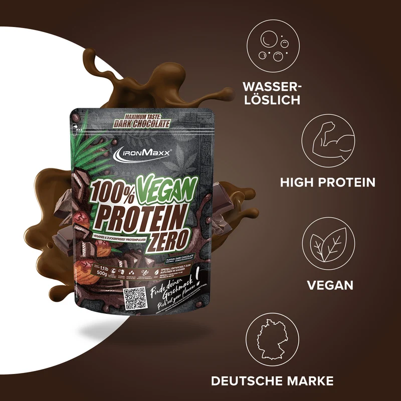 100% Vegan Protein Zero (500g) - Dark Chocolate