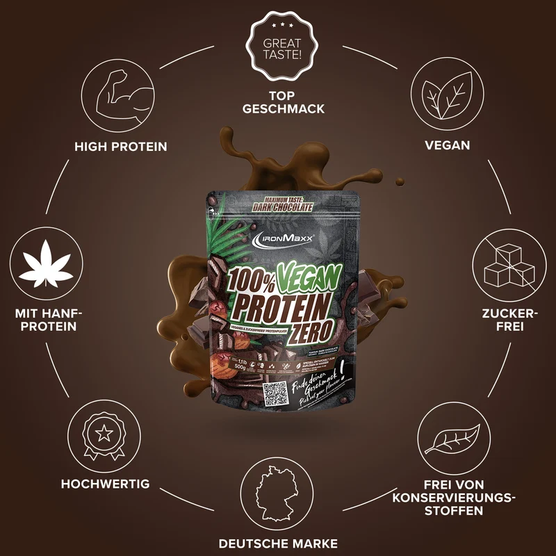 100% Vegan Protein Zero (500g) - Dark Chocolate