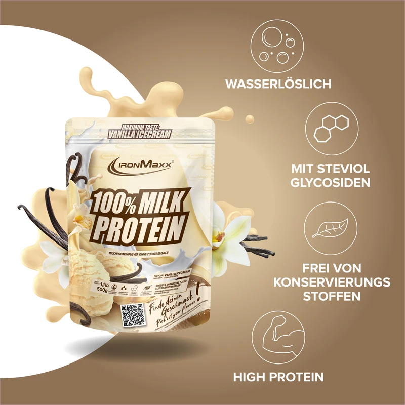 100% Milk-Protein (500g) - Vanilla Ice Cream