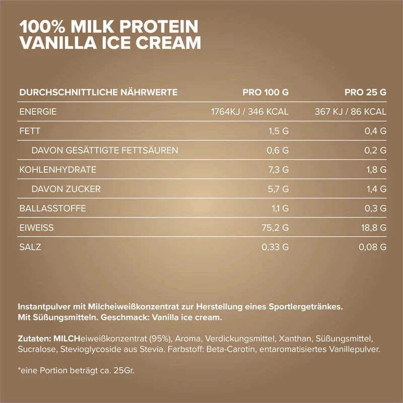 100% Milk-Protein (500g) - Vanilla Ice Cream
