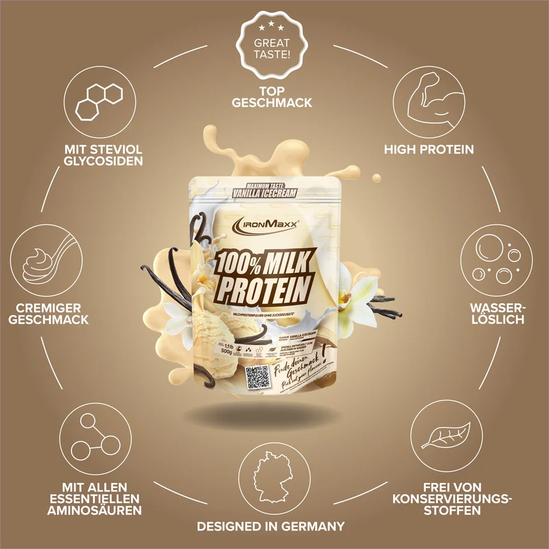 100% Milk-Protein (500g) - Vanilla Ice Cream