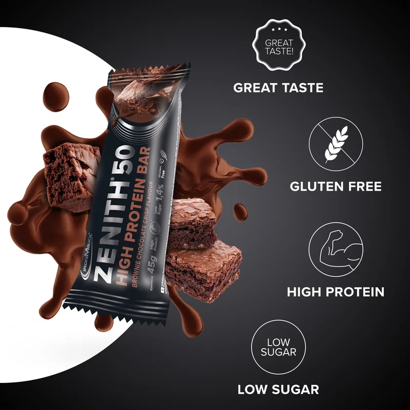 ZENITH® 50 Protein Riegel (16x45g) - Brownie Chocolate Crisp