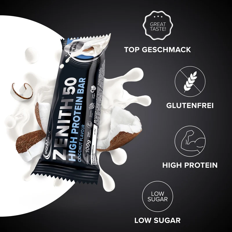 ZENITH® 50 Protein Riegel (100g) - Kokosnuss