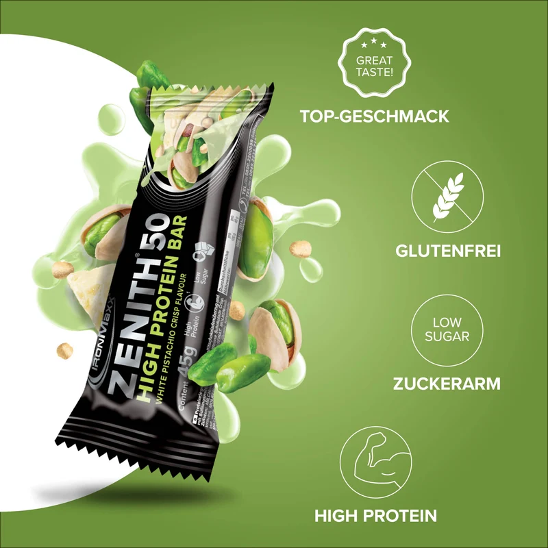 ZENITH® 50 Protein Riegel (45g) - White Pistachio Crisp