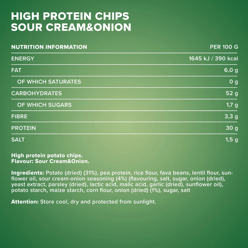 High Protein Potato Chips (60g) - Sour Cream & Onion