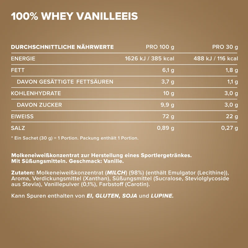 100% Whey Protein (30g) - Vanilla Ice Cream