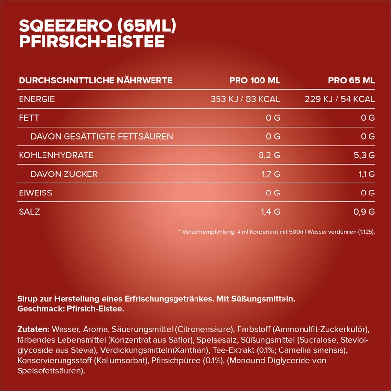 SqueeZero (65ml) - Pfirsich Eistee
