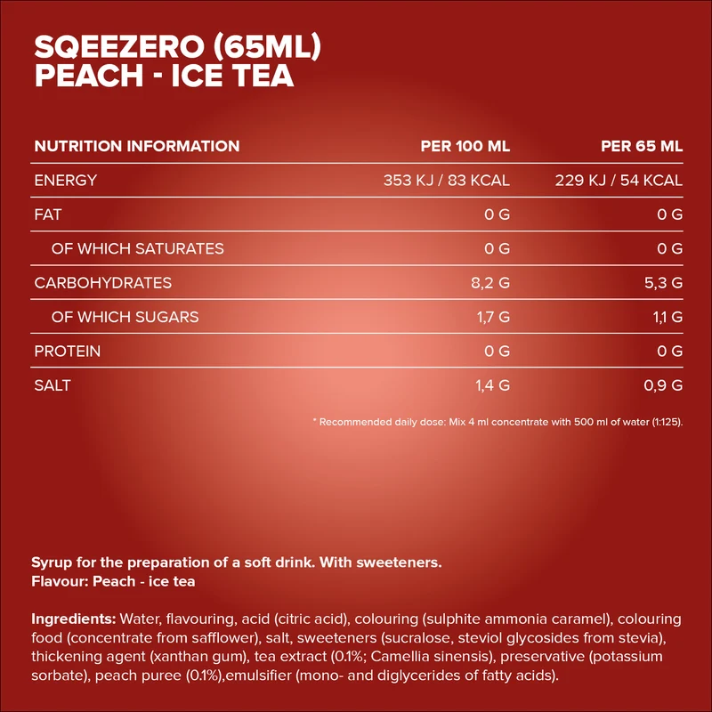 SqueeZero (65ml) - Pfirsich Eistee