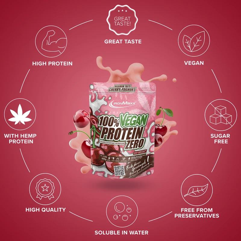 100% Vegan Protein Zero (500g) - Cherry Joghurt