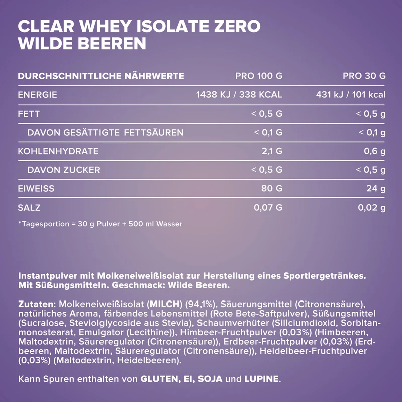 Clear Whey Isolate ZERO (30g) - Wild Berries