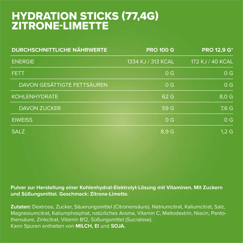 Hydration Sticks (6x12,9g) - Zitrone Limette