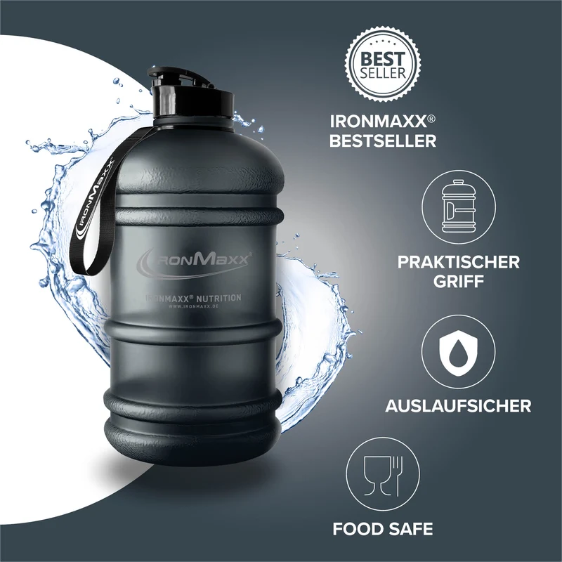 Water Gallon (2200ml) - Matt Transparent Frosted Deep Black