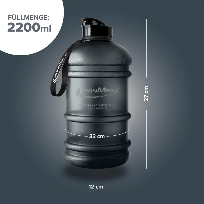 Water Gallon (2200ml) - Matt Transparent Frosted Deep Black