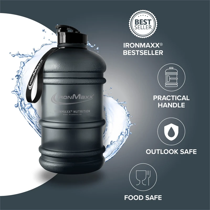 Water Gallon (2200ml) - Matt Transparent Frosted Deep Black