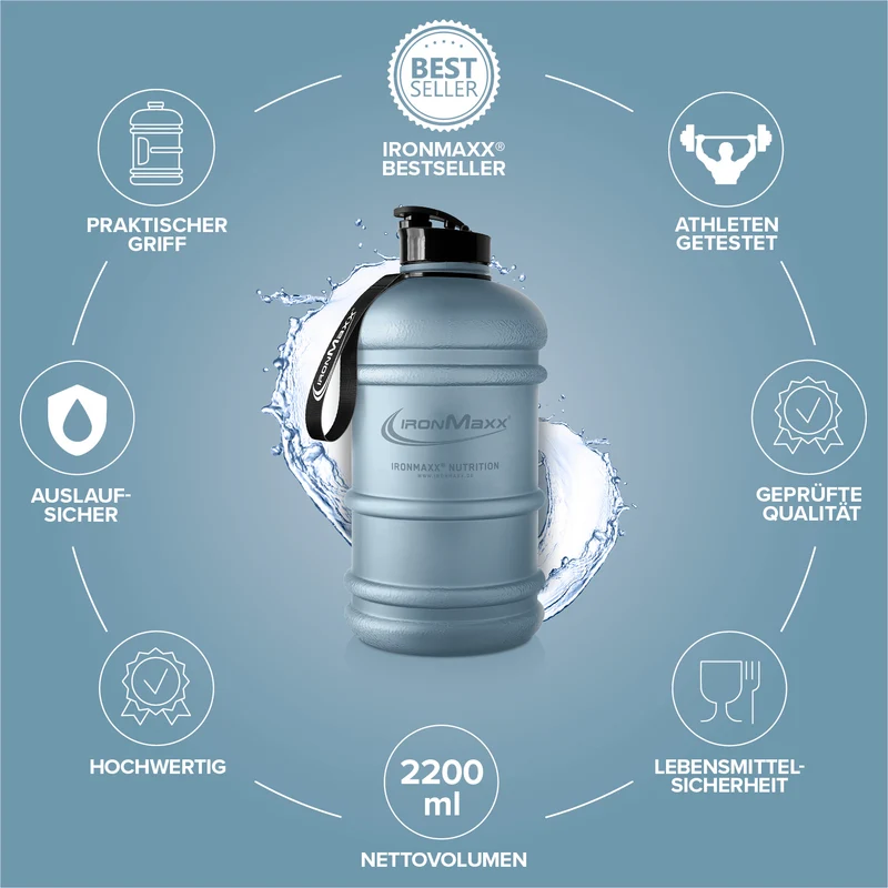 Water Gallon (2200ml) - Matt Solid Kyanite Blue