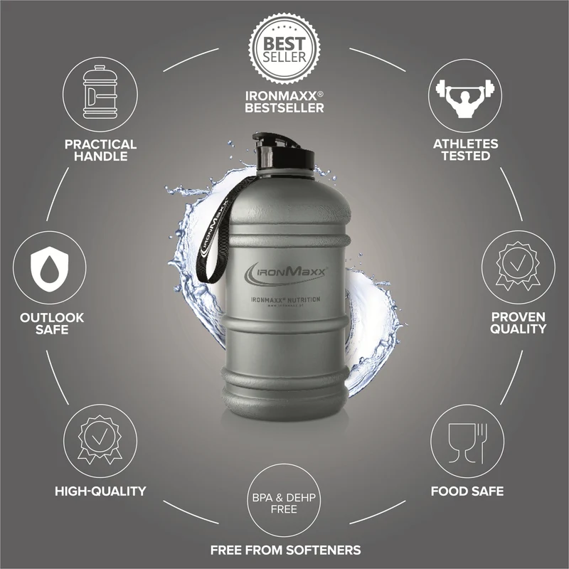 Water Gallon (2200ml) - Matt Solid Ash Grey