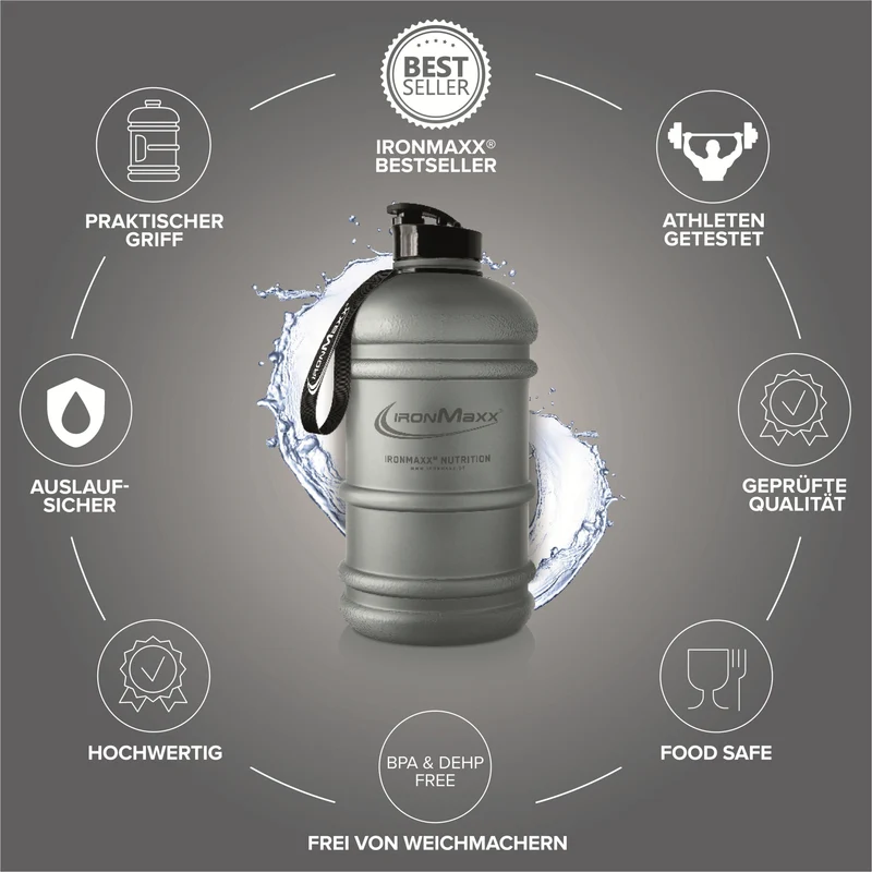 Water Gallon (2200ml) - Matt Solid Ash Grey