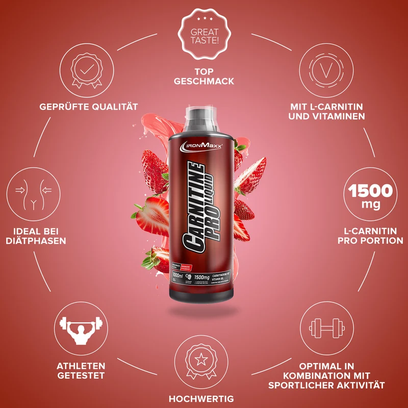 Carnitine Pro Liquid (1000ml) - Erdbeere