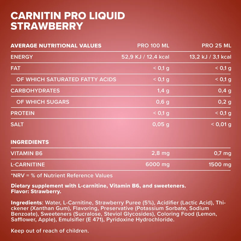 Carnitine Pro Liquid (1000ml) - Erdbeere