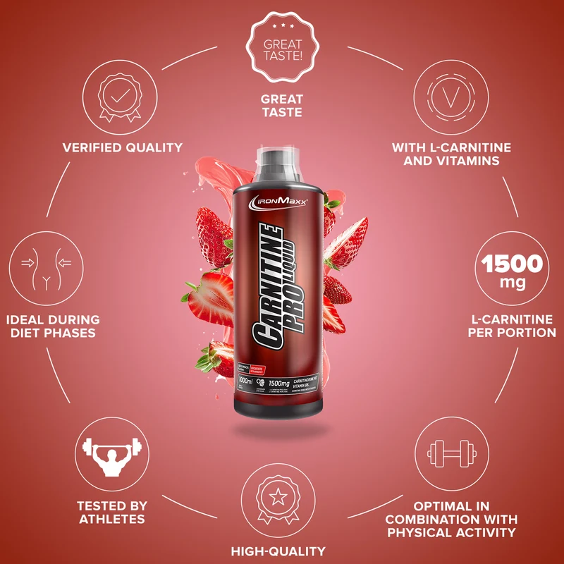 Carnitine Pro Liquid (1000ml) - Erdbeere