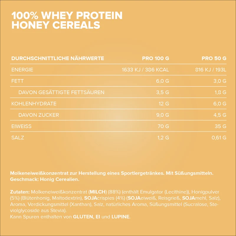 100% Whey Protein (500g) - Honey Cereal