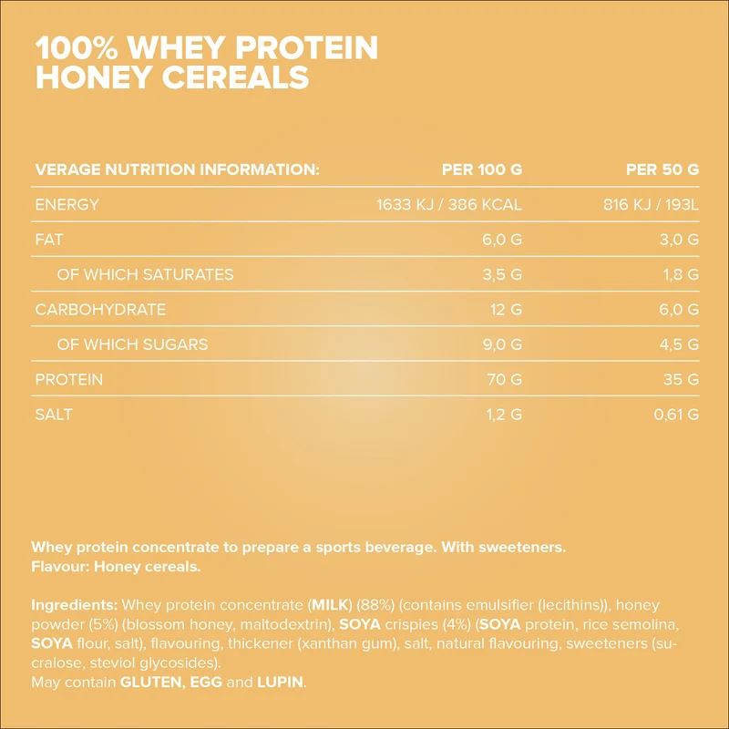 100% Whey Protein (500g) - Honey Cereal