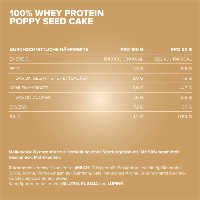 100% Whey Protein (500g) - Poppy Seed Cheesecake
