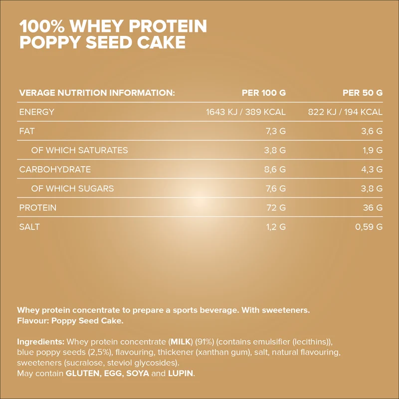 100% Whey Protein (500g) - Poppy Seed Cheesecake