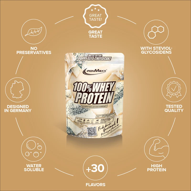 100% Whey Protein (500g) - Poppy Seed Cheesecake