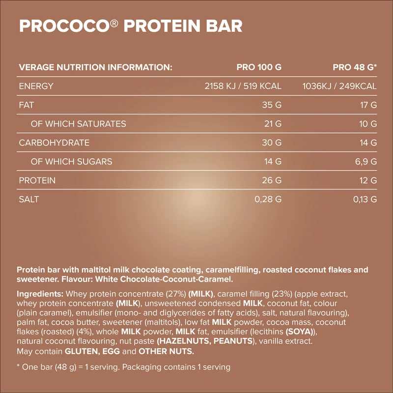 Prococo® (24x48g) - White Choc Coconut Caramel