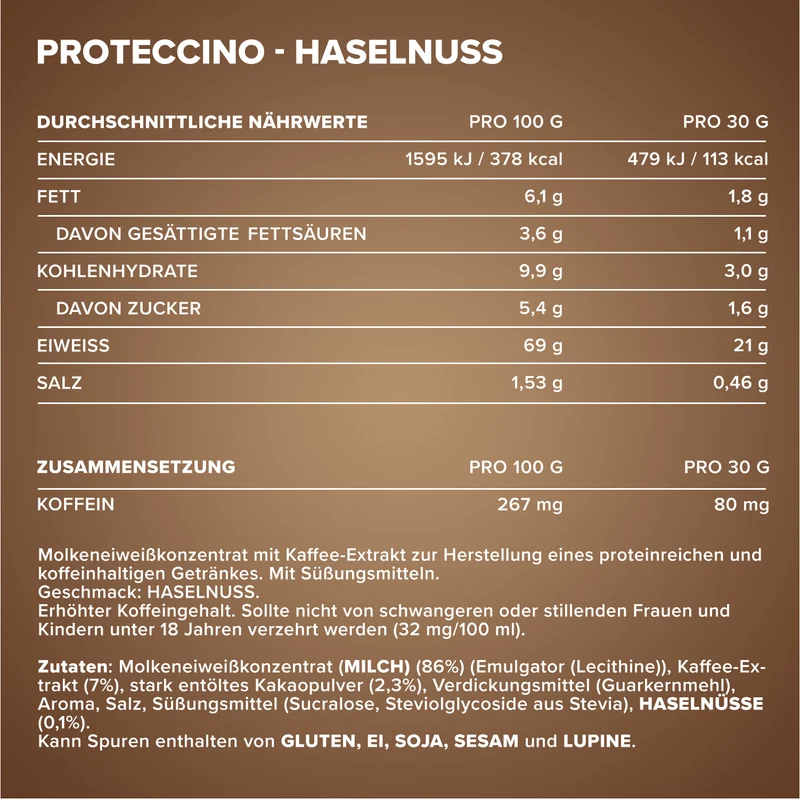 Proteccino (500g) - Hazelnut Mocha