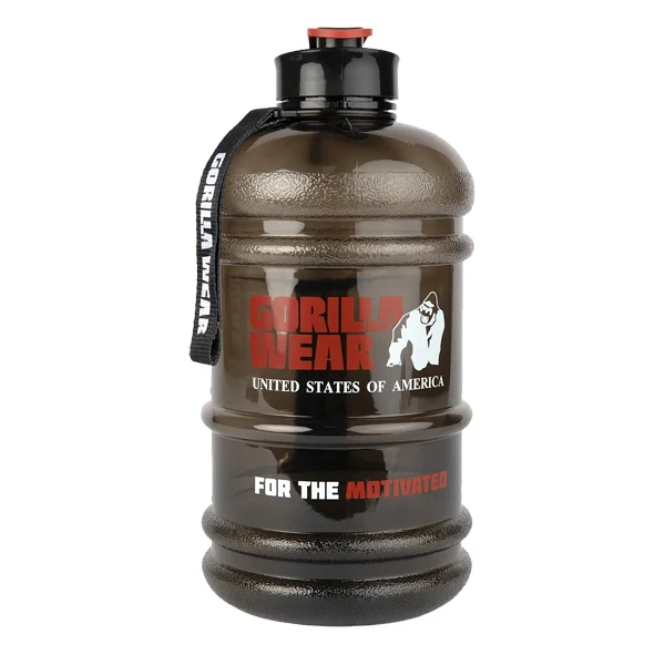 Gorilla Wear WATER BOTTLE Black Transparent, Inhalt 2200 ml