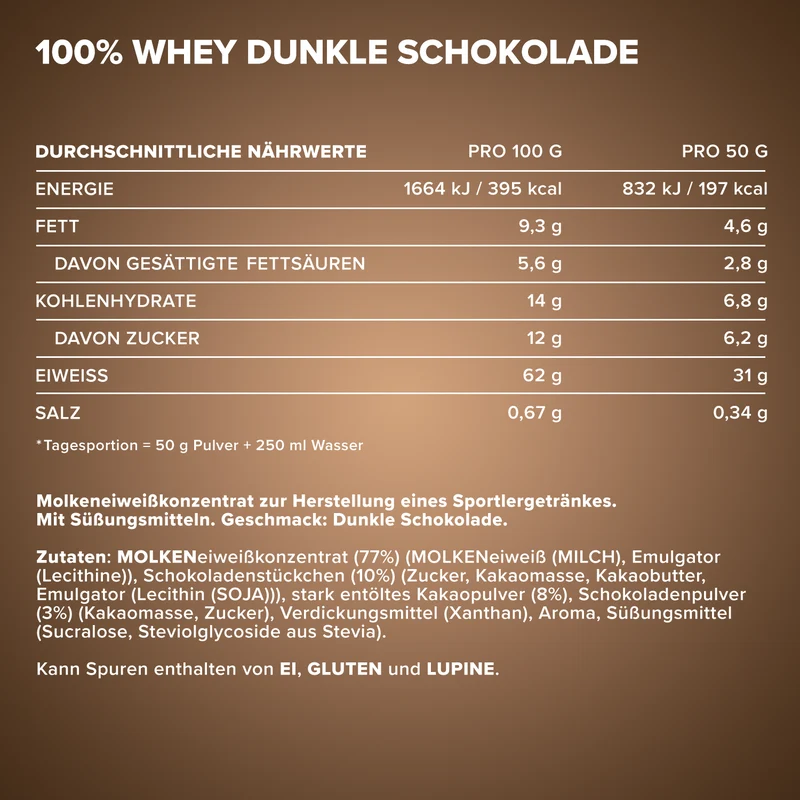 100% Whey Protein (500g) - Pure Dark Cocoa