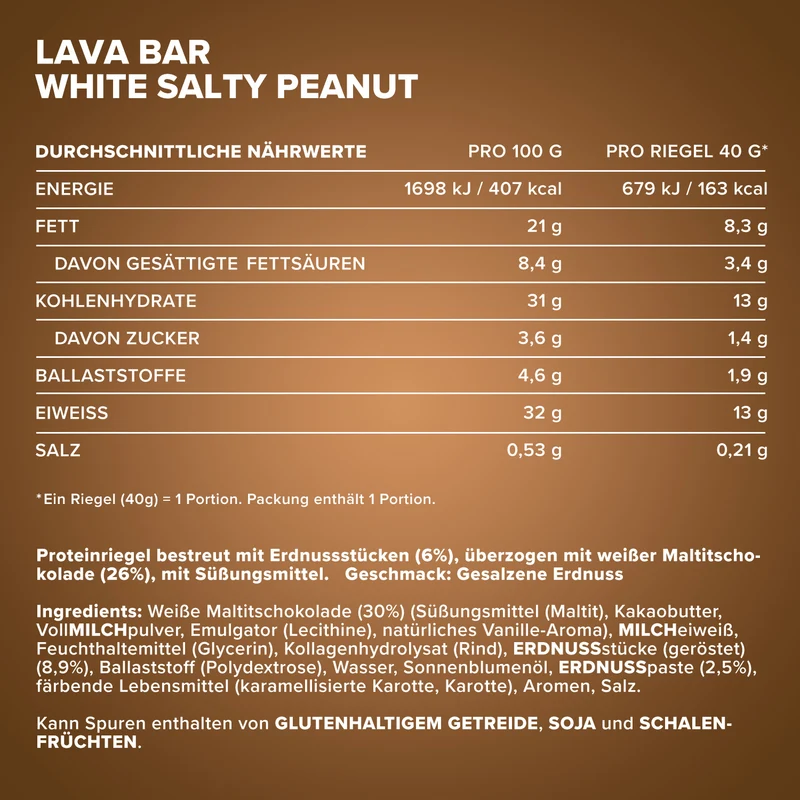 Lava Bar Protein Riegel (40g) - White Salty Peanut