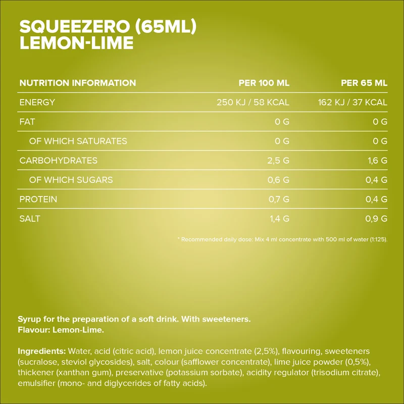SqueeZero (65ml) - Zitrone Limette