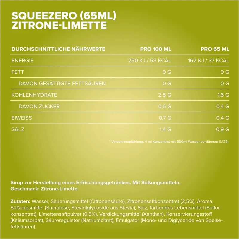 SqueeZero (65ml) - Zitrone Limette