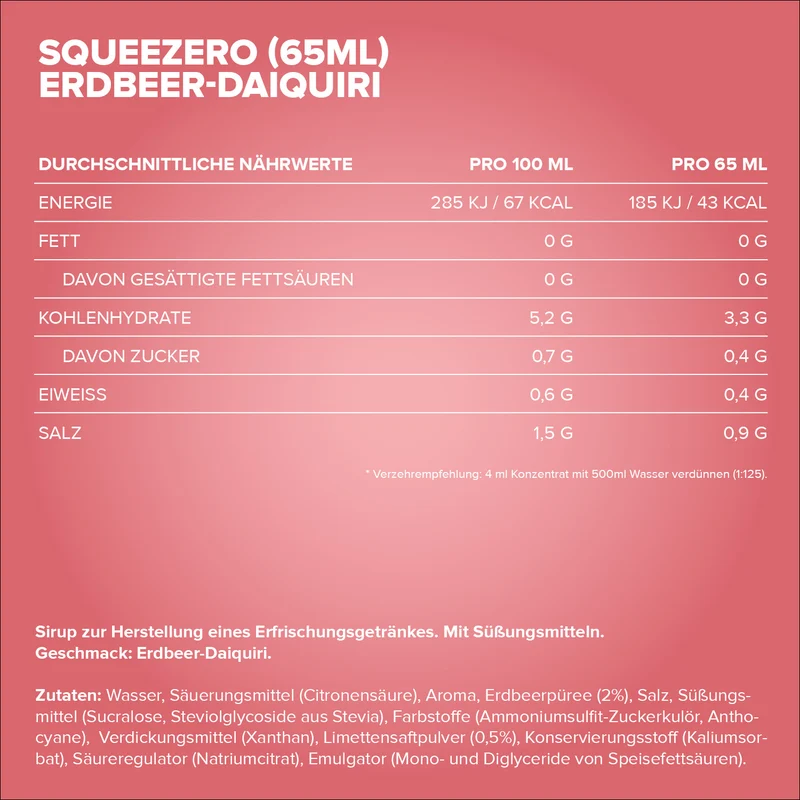SqueeZero (65ml) - Strawberry Daiquiri