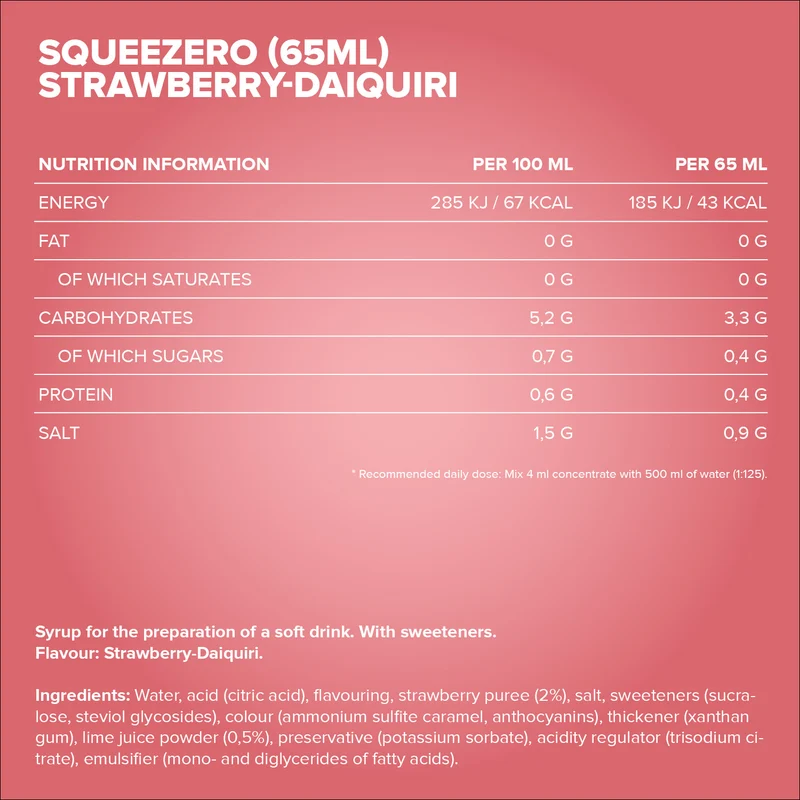 SqueeZero (65ml) - Strawberry Daiquiri