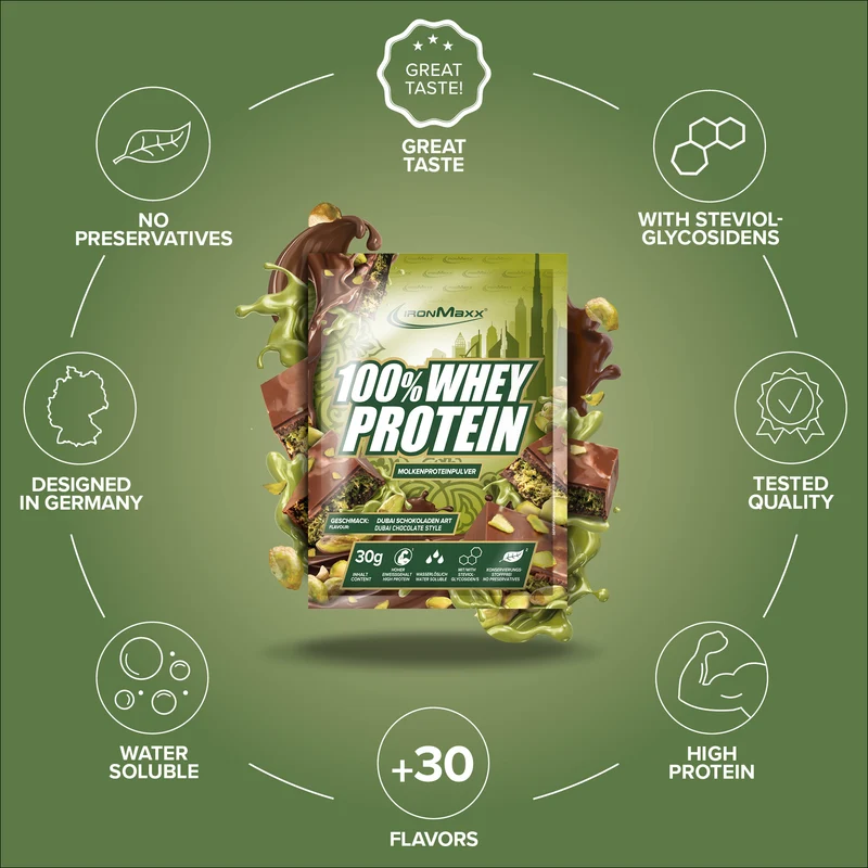 100% Whey Protein (30g) - Dubai Chocolate Style