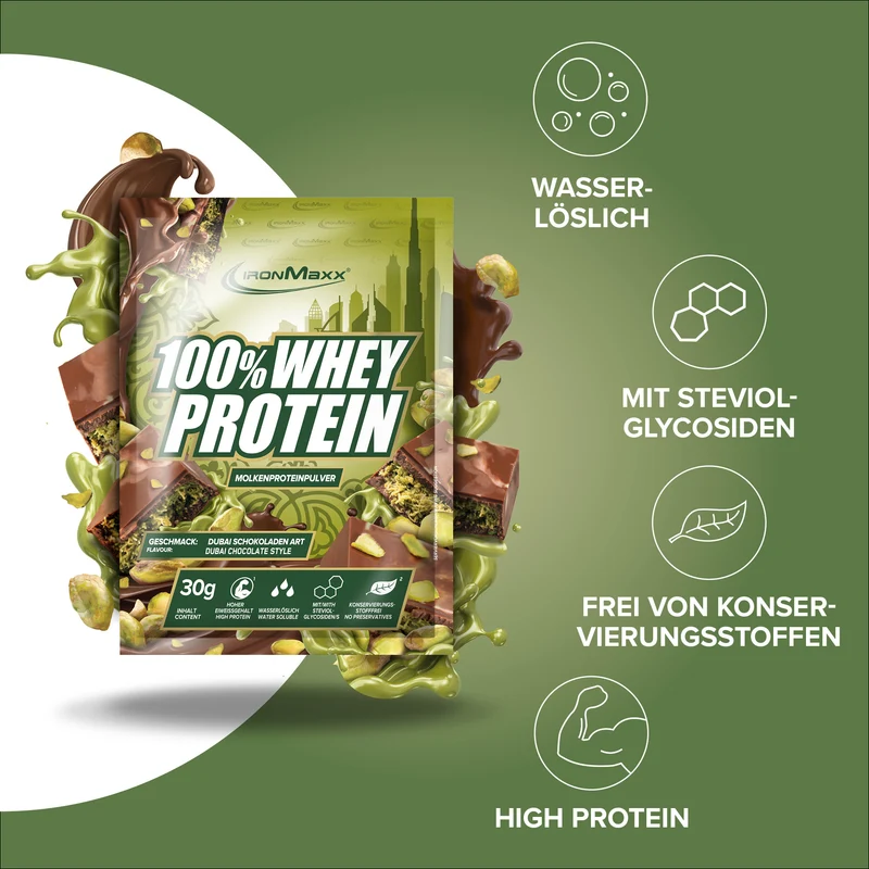 100% Whey Protein (30g) - Dubai Chocolate Style