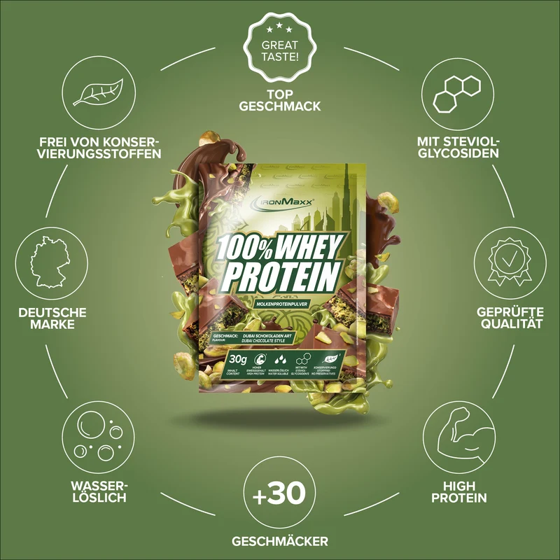 100% Whey Protein (30g) - Dubai Chocolate Style