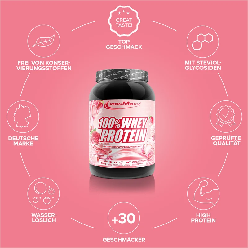 100% Whey Protein (900g) - Strawberry Ice Cream