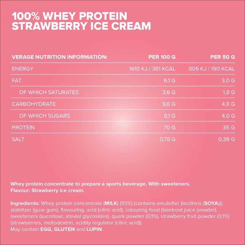 100% Whey Protein (900g) - Strawberry Ice Cream