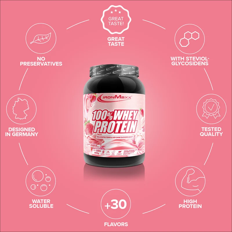 100% Whey Protein (900g) - Strawberry Ice Cream